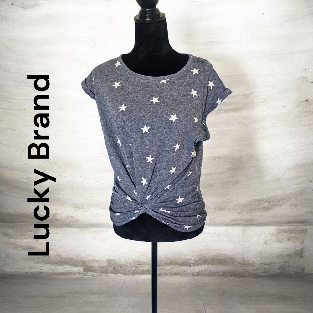 Lucky Brand Women's Blue Star Print Top-small